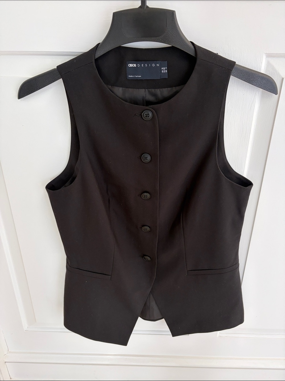 ASOS Black Tailored Button-Front Vest